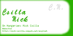 csilla mick business card